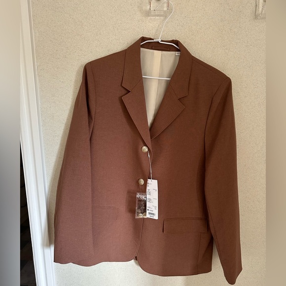 Uniqlo U Tailored Jacket 34 Brown Medium BNWT - Picture 2 of 4